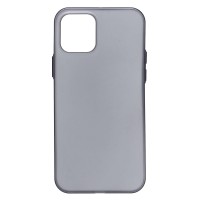 Чехол-накладка для Apple iPhone 12 (матовый прозрачный/черный) - PC091