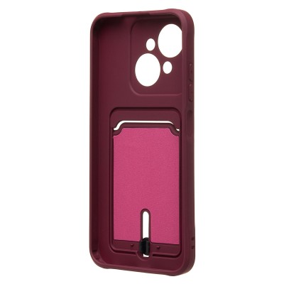 Чехол-накладка для Tecno Spark Go 1 (бордовый) - SC304 с картхолдером