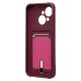 Чехол-накладка для Tecno Spark Go 1 (бордовый) - SC304 с картхолдером