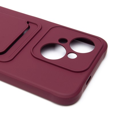 Чехол-накладка для Tecno Spark Go 1 (бордовый) - SC304 с картхолдером