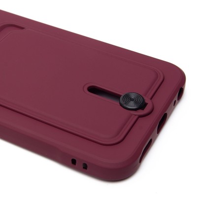 Чехол-накладка для Tecno Spark Go 1 (бордовый) - SC304 с картхолдером