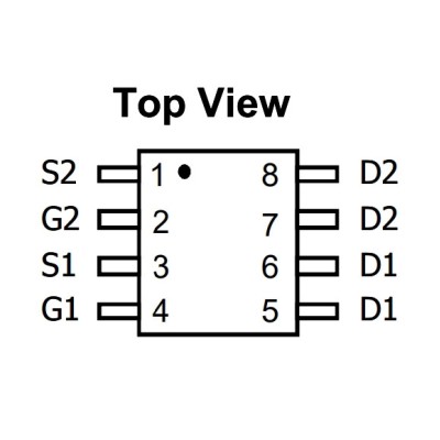 Микросхема AO4822 N-channel MOSFET 30V 8A SO-8