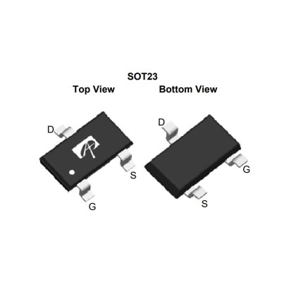 Микросхема AO3409L P-Channel MOSFET 20V 2.6A SOT23