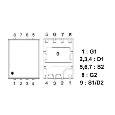Микросхема PK608DY N-Channel MOSFET 30V 50A/58A PDFN5x6P