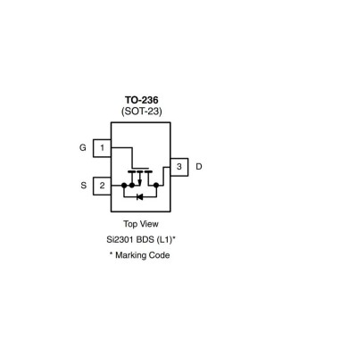 Микросхема SI2301BDS-T1-GE3 P-Channel MOSFET 20V 2.2A SOT23 Микросхема SI2301BDS-T1-GE3 P-Channel MOSFET 20V 2.2A SOT23