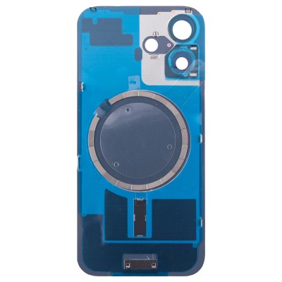 Задняя крышка для Apple iPhone 16 в сборе со стеклом камеры Черный (стекло, логотип) - Премиум