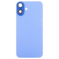Задняя крышка для iPhone 16 Plus в сборе со стеклом камеры Ультрамарин (стекло, логотип) - Премиум