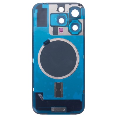 Задняя крышка для iPhone 16 Pro в сборе со стеклом камеры Черный (стекло, логотип) - Премиум