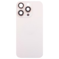 Задняя крышка для iPhone 16 Pro в сборе со стеклом камеры Бежевый (стекло, логотип) - Премиум