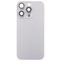 Задняя крышка для iPhone 16 Pro в сборе со стеклом камеры Серый (стекло, логотип) - Премиум
