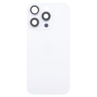 Задняя крышка для Apple iPhone 16 Pro в сборе со стеклом камеры Белый (стекло, логотип) - Премиум