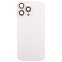 Задняя крышка для iPhone 16 Pro Max в сборе со стеклом камеры Бежевый (стекло, логотип) - Премиум