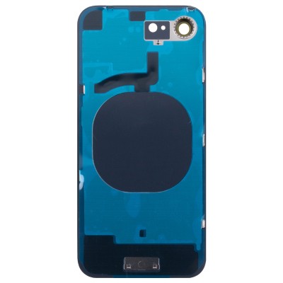 Задняя крышка для Apple iPhone 16e в сборе со стеклом камеры Черный (стекло, логотип) - Премиум