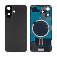 Задняя крышка для Apple iPhone 17 в сборе со стеклом камеры Черный (стекло, логотип) - Премиум