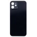 Задняя крышка для Apple iPhone 12 Черный (стекло, узкий вырез под камеру, логотип) - Премиум
