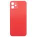Задняя крышка для Apple iPhone 12 Красный (стекло, узкий вырез под камеру, логотип) - Премиум