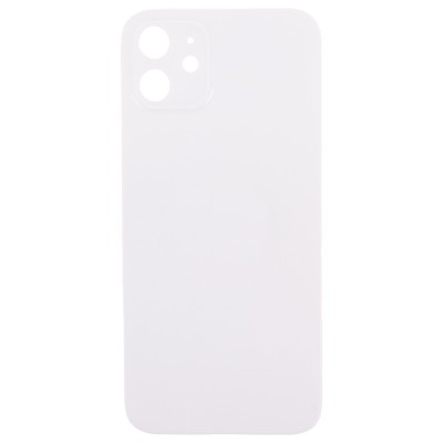 Задняя крышка для Apple iPhone 12 Белый (стекло, узкий вырез под камеру, логотип) - Премиум