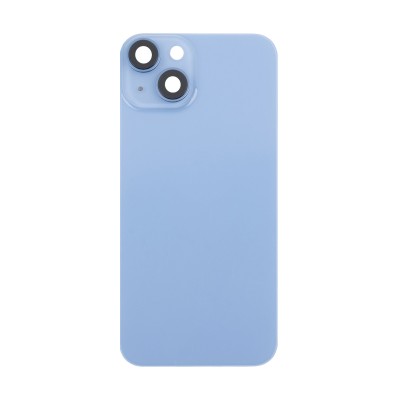 Задняя крышка для Apple iPhone 14 в сборе со стеклом камеры Синий (стекло, логотип) - Премиум