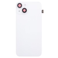Задняя крышка для iPhone 14 стеклом камеры Белый (стекло, MagSafe ориг. шлейф, логотип) - Премиум