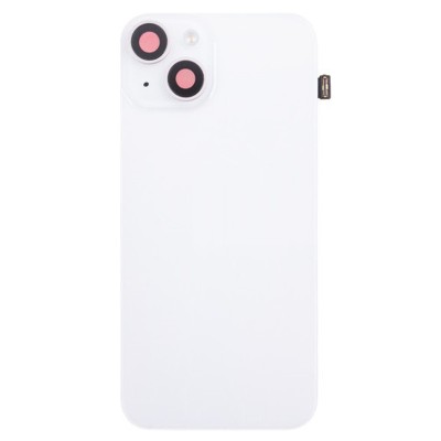 Задняя крышка для iPhone 14 стеклом камеры Белый (стекло, MagSafe ориг. шлейф, логотип) - Премиум