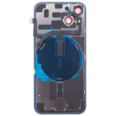 Задняя крышка для iPhone 14 стеклом камеры Белый (стекло, MagSafe ориг. шлейф, логотип) - Премиум