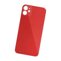 Задняя крышка для iPhone 11 Красный (стекло, широкий вырез под камеру, логотип) - Премиум
