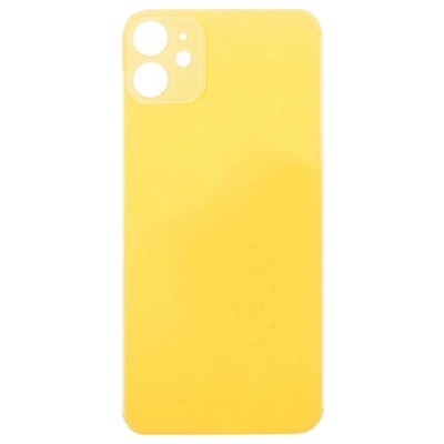 Задняя крышка для iPhone 11 Желтый (стекло, широкий вырез под камеру, логотип) - Премиум