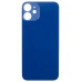 Задняя крышка для iPhone 12 mini Синий (стекло, широкий вырез под камеру, логотип) - Премиум
