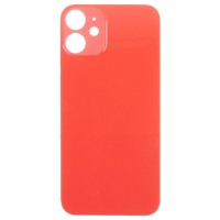 Задняя крышка для iPhone 12 mini Красный (стекло, широкий вырез под камеру, логотип) - Премиум