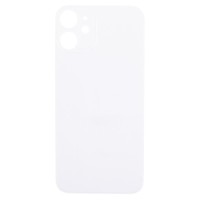 Задняя крышка для iPhone 12 mini Белый (стекло, широкий вырез под камеру, логотип) - Премиум