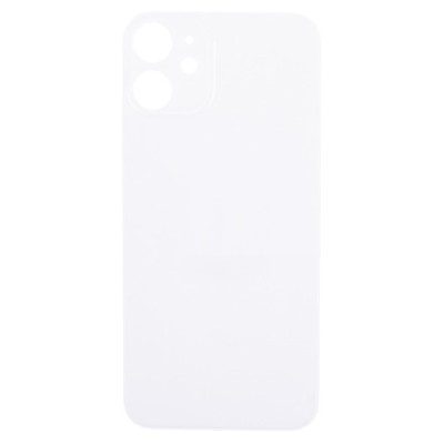 Задняя крышка для iPhone 12 mini Белый (стекло, широкий вырез под камеру, логотип) - Премиум