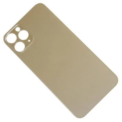 Задняя крышка для iPhone 11 Pro Золото (стекло, широкий вырез под камеру, логотип) - Премиум