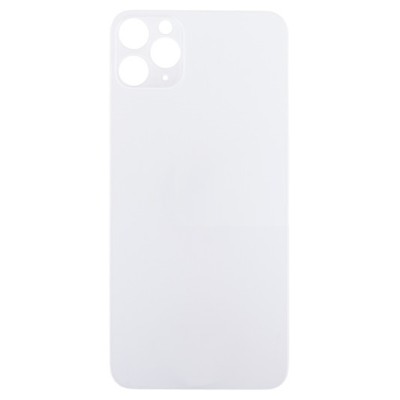 Задняя крышка для iPhone 11 Pro Белый (стекло, широкий вырез под камеру, логотип) - Премиум