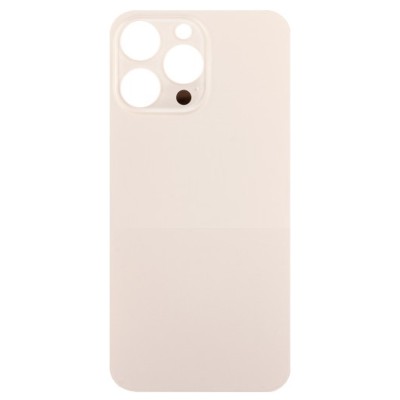 Задняя крышка для iPhone 14 Pro Золото (стекло, широкий вырез под камеру, логотип) - Премиум