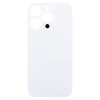 Задняя крышка для iPhone 14 Pro Белый (стекло, широкий вырез под камеру, логотип) - Премиум