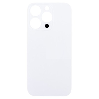 Задняя крышка для iPhone 14 Pro Белый (стекло, широкий вырез под камеру, логотип) - Премиум