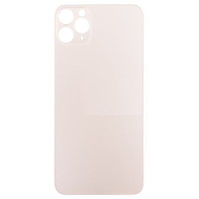 Задняя крышка для iPhone 11 Pro Max Золото (стекло, широкий вырез под камеру, логотип) - Премиум