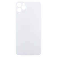 Задняя крышка для iPhone 11 Pro Max Белый (стекло, широкий вырез под камеру, логотип) - Премиум