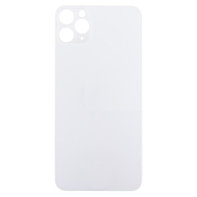 Задняя крышка для iPhone 11 Pro Max Белый (стекло, широкий вырез под камеру, логотип) - Премиум