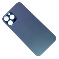 Задняя крышка для iPhone 12 Pro Max Синий (стекло, широкий вырез под камеру, логотип) - Премиум