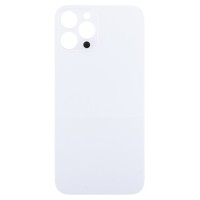 Задняя крышка для iPhone 12 Pro Max Белый (стекло, широкий вырез под камеру, логотип) - Премиум
