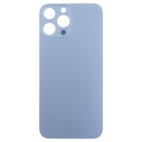 Задняя крышка для Apple iPhone 13 Pro Max Голубой (стекло, узкий вырез под камеру, логотип) - Премиум