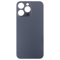 Задняя крышка для Apple iPhone 14 Pro Max Черный (стекло, узкий вырез под камеру, логотип) - Премиум