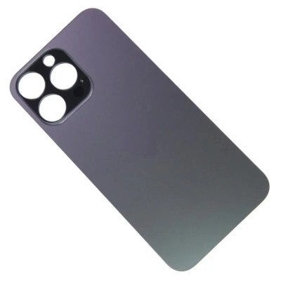 Задняя крышка для iPhone 14 Pro Max Черный (стекло, широкий вырез под камеру, логотип) - Премиум