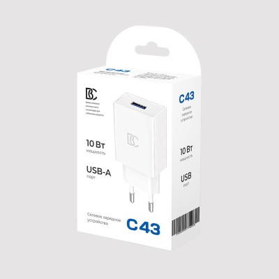 Сетевое зарядное устройство USB BC C43 (10W) Белый