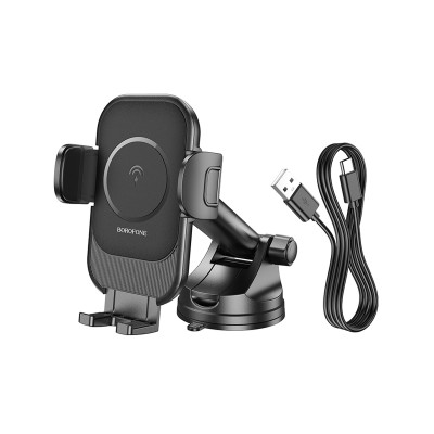 Авто держатель Borofone BH203 (MagSafe 15W, на приборную панель) Черный