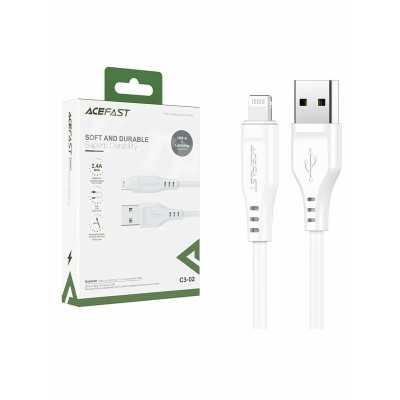 Кабель USB - Lightning Acefast C3-02 (2.4A, MFI, 1,2 м) Белый