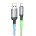 Кабель USB - Lightning Hoco U112 (2.4А, прозрачный светящийся) Серый