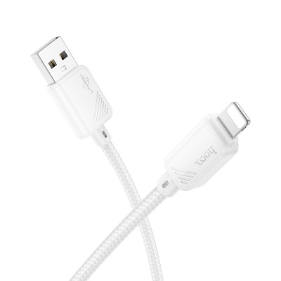 Кабель USB - Lightning Hoco X113 (2.4A, оплетка нейлон) Белый