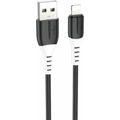 Кабель USB - Lightning Hoco X82 (2.4А, оплетка силикон, термостойкий) Черный